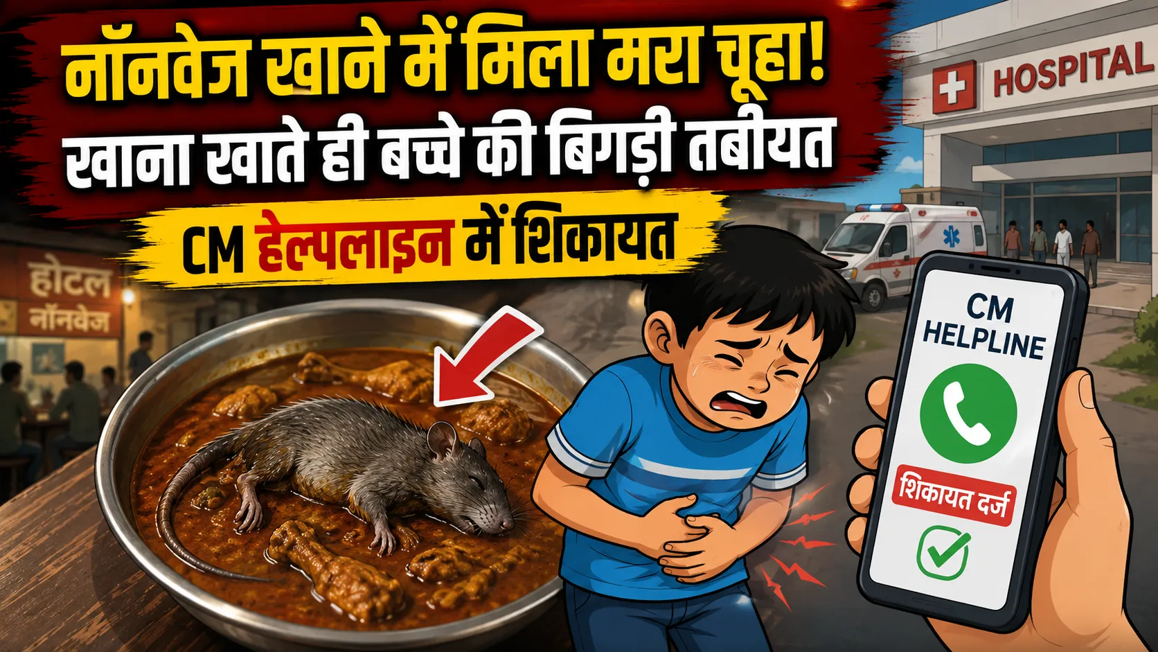 khandwa Food Safety News: नॉनवेज खाने में मिला मरा चूहा, खाना खाते ही बच्चे की बिगड़ी तबीयत; CM हेल्पलाइन में शिकायत