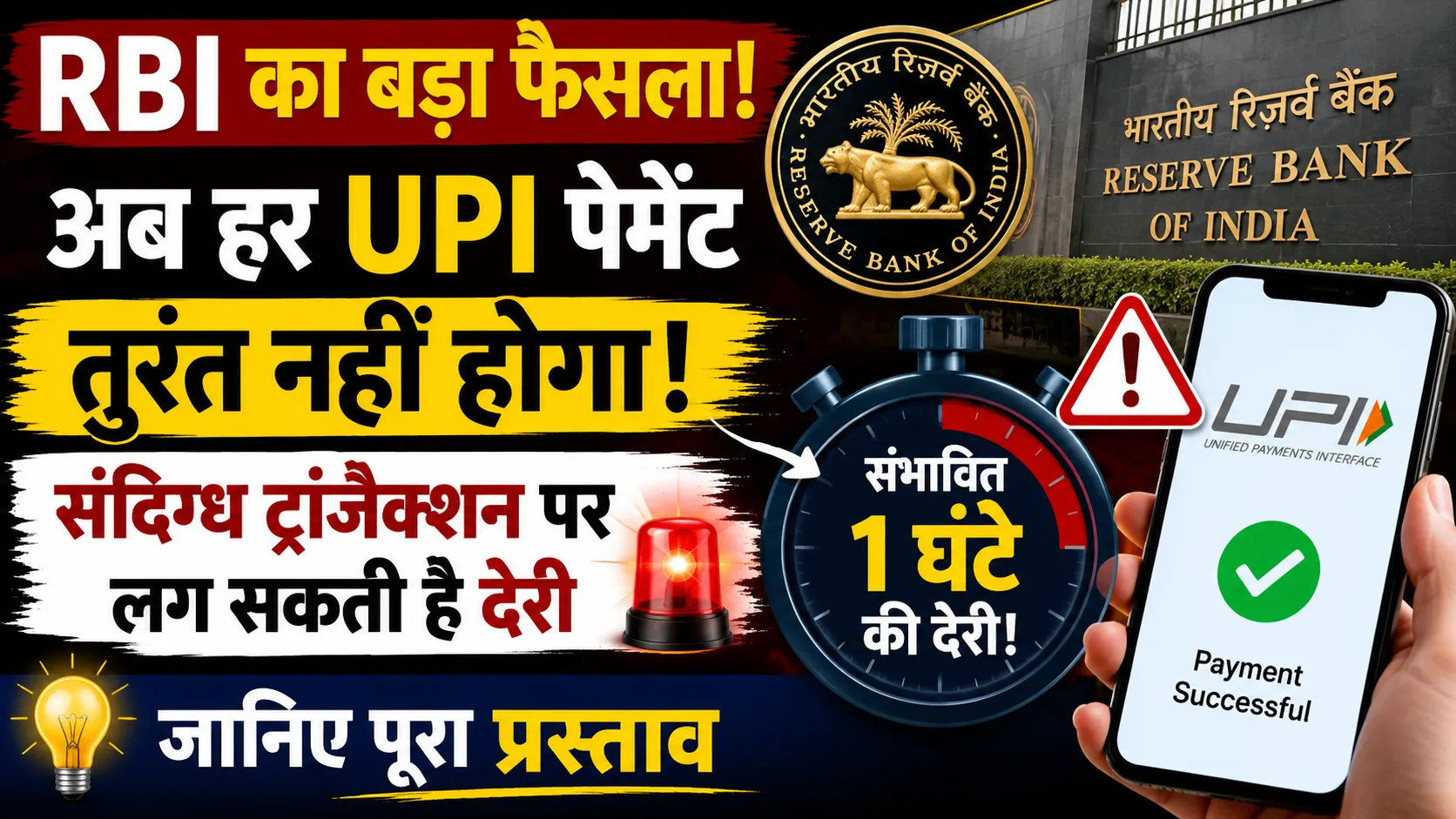 RBI New UPI Rules: अब हर UPI पेमेंट तुरंत नहीं होगा! संदिग्ध ट्रांजैक्शन पर लग सकती है 1 घंटे की देरी, जानिए पूरा प्रस्ताव