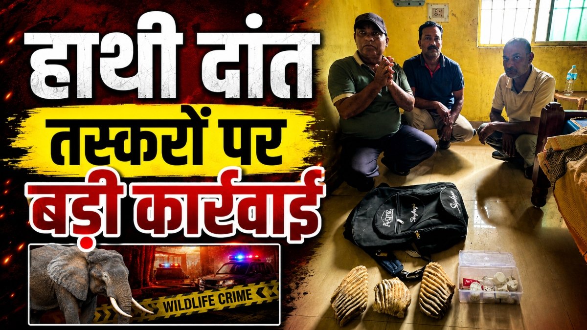 CG Crime: हाथी दांत तस्करी का भंडाफोड़, 3 तस्कर गिरफ्तार, वन विभाग ने भेजा जेल